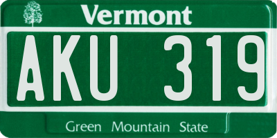VT license plate AKU319