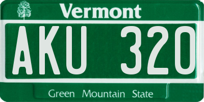 VT license plate AKU320