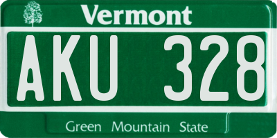VT license plate AKU328