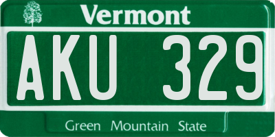 VT license plate AKU329
