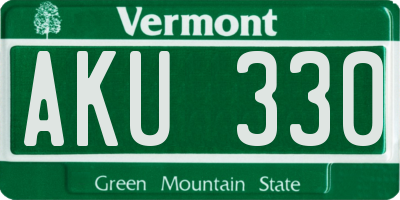 VT license plate AKU330