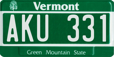 VT license plate AKU331