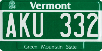 VT license plate AKU332