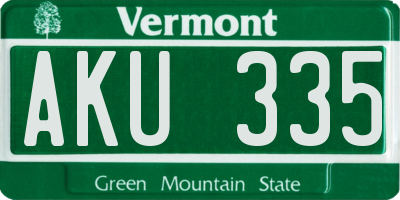 VT license plate AKU335