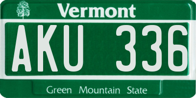 VT license plate AKU336