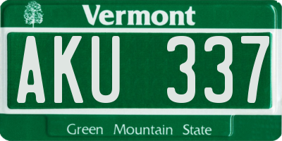 VT license plate AKU337