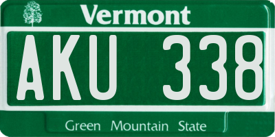 VT license plate AKU338
