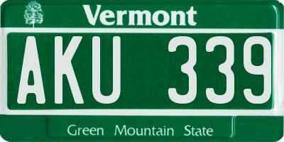 VT license plate AKU339