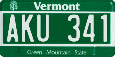 VT license plate AKU341