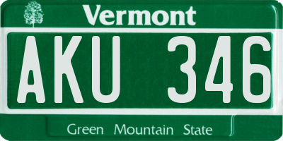 VT license plate AKU346