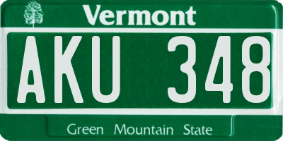 VT license plate AKU348