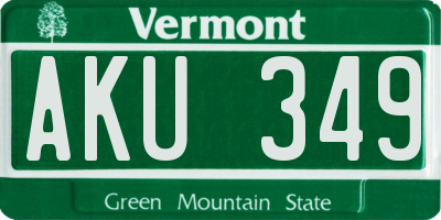 VT license plate AKU349