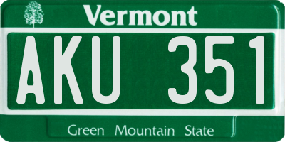 VT license plate AKU351