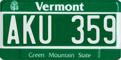 VT license plate AKU359