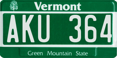 VT license plate AKU364