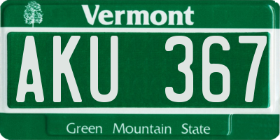 VT license plate AKU367
