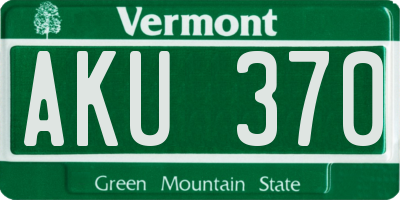 VT license plate AKU370