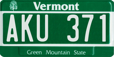 VT license plate AKU371