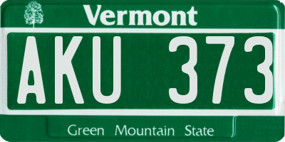 VT license plate AKU373