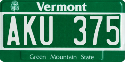 VT license plate AKU375