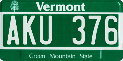 VT license plate AKU376