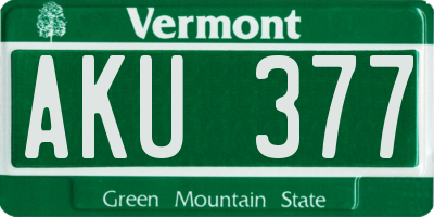 VT license plate AKU377