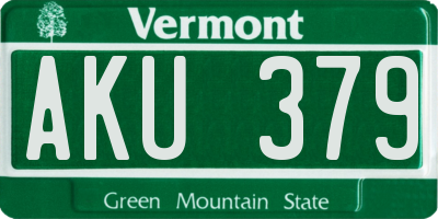 VT license plate AKU379