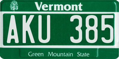 VT license plate AKU385