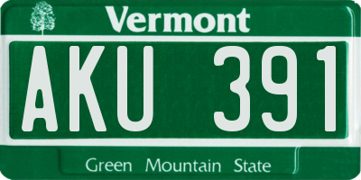 VT license plate AKU391