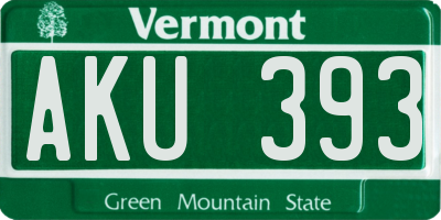 VT license plate AKU393