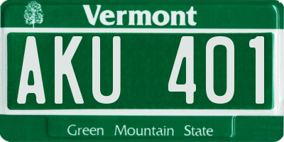 VT license plate AKU401