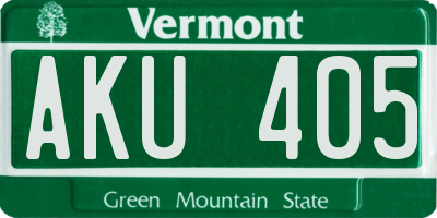 VT license plate AKU405