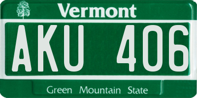 VT license plate AKU406