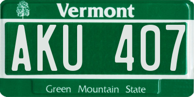 VT license plate AKU407