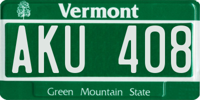 VT license plate AKU408
