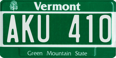 VT license plate AKU410