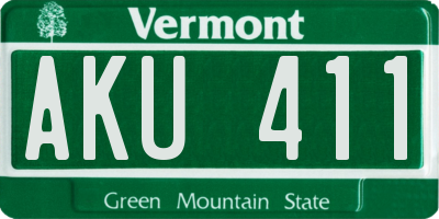 VT license plate AKU411