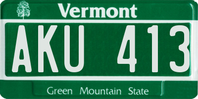 VT license plate AKU413
