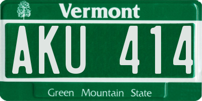 VT license plate AKU414