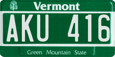 VT license plate AKU416