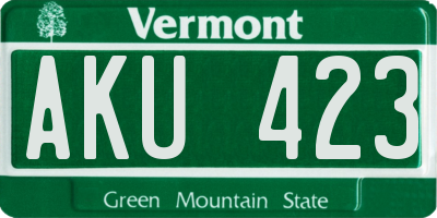 VT license plate AKU423