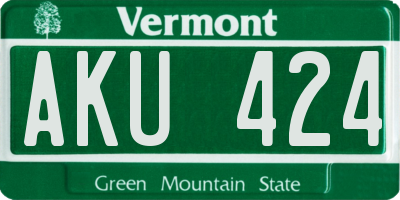 VT license plate AKU424