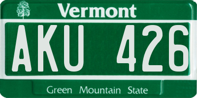 VT license plate AKU426
