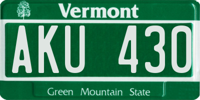VT license plate AKU430