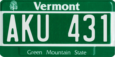 VT license plate AKU431