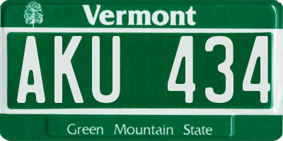 VT license plate AKU434