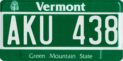 VT license plate AKU438