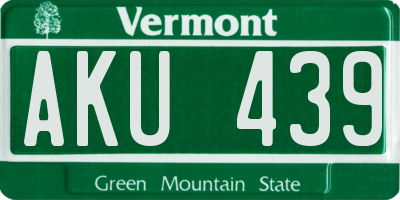 VT license plate AKU439