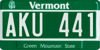 VT license plate AKU441
