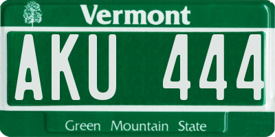 VT license plate AKU444